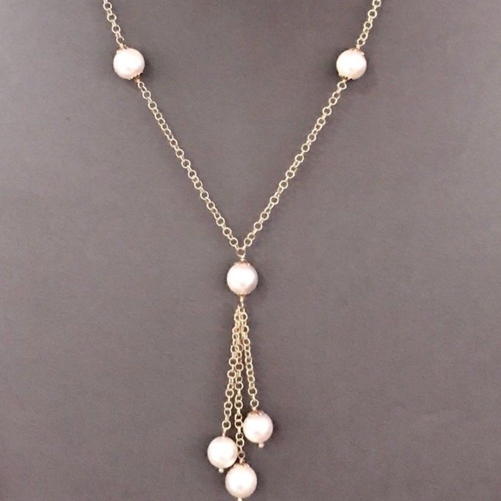 Akoya Pearl Necklace 14k Gold 8.5-8 mm 18" Women Certified $2,950 721470